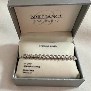 1/4 Carat T.W Diamond Sterling Silver Adjustable Tennis Bracelet